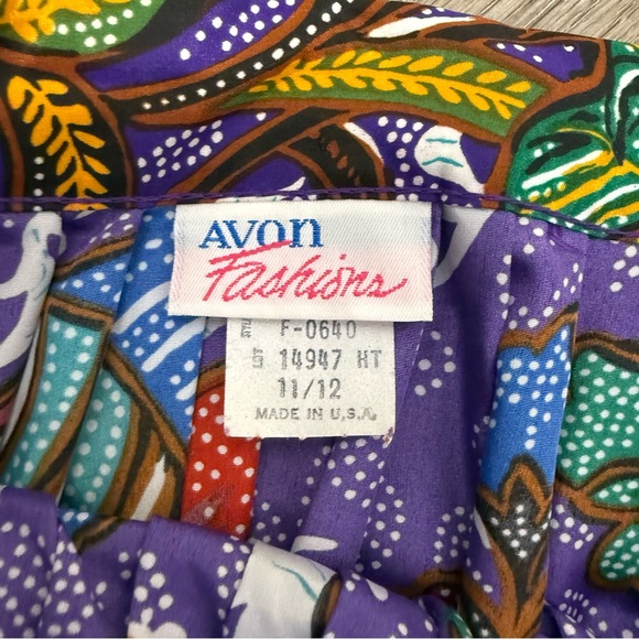 Vintage Avon Fashions Purple Tropical Floral Fish Skirt Eclectic Resort 11/12 - Picture 2 of 7